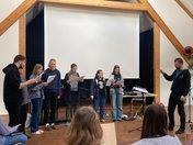 die "Motetten-Gruppe" singt dem Chor den "Johann Walter" vorlter" vor